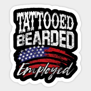 Tattooed Bearded Employed Sticker